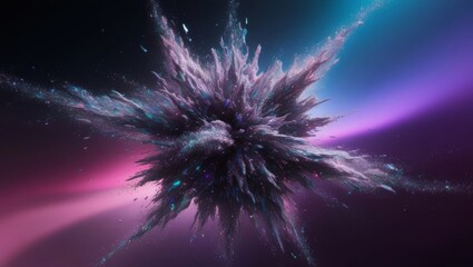 Wall Mural - colorful explosion in space with swirling patterns and dynamic energy at the forefront of a cosmic s