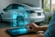 © MODERNARTWatChaRaWit - Innovative vehicle-to-grid technology demonstration home setting digital interaction modern environment close-up view energy management