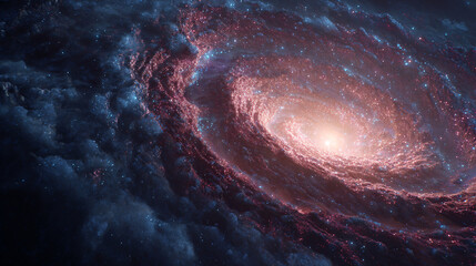 Wall Mural - a spiral galaxy, with swirling patterns of stars and dust, against the backdrop of deep space. the m
