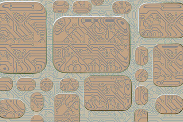 Intricate Circuit Board Design With Various Shapes and Layouts