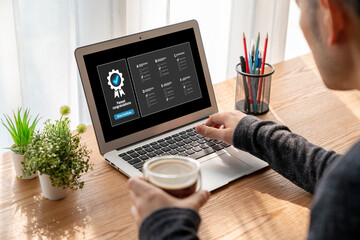 Wall Mural - online product certification, marking a key achievement. demonstrates commitment to quality and trus