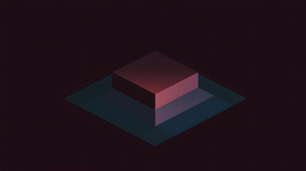 Isometric 3D Cube Dark Color Palette Geometric Shape.