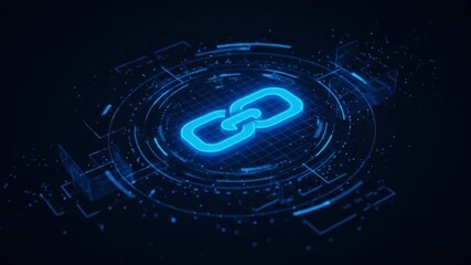 Dynamic digital link network visualization pulsing with futuristic data flow and connectivity