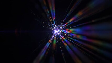Wall Mural - Abstract Multicolored Light Streaks Forming a Hypnotic Optical Flare Effect in a Seamless Loop background, looping, dynamic