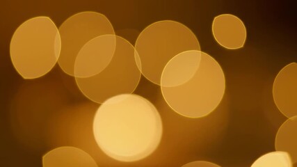 Wall Mural - Abstract golden bokeh circles softly blurring and sharpening, creating a dynamic and endlessly looping pattern party, template, bright