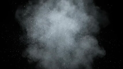 Wall Mural - A shimmering silver glowing dust cloud gently pulsates and expands across a dark background in a seamlessly looping abstract animation elegant, energy, motion