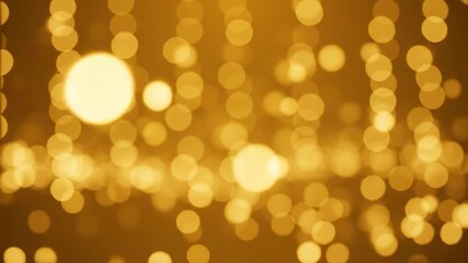 Wall Mural - Abstract golden bokeh circles softly blurring and sharpening, creating a dynamic and endlessly looping pattern shimmer, party, fluid