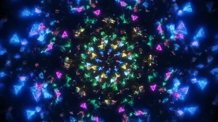 Wall Mural - A captivating seamlessly looping video of a kaleidoscope of vibrant light patterns transforming and swirling endlessly romantic, dreamy, effect