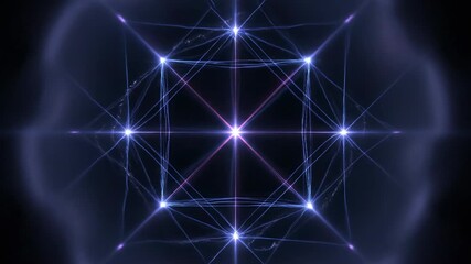 Wall Mural - A seamlessly looping video featuring abstract geometric patterns softly radiating and forming a digital aura burst smooth, modern, connection