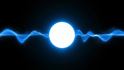 Wall Mural - A seamlessly looping video of a powerful energy pulse radiating outwards in rhythmic, wave-like aura bursts movement, abstract, web design