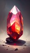 © Pocari - Red gem on dark base, glowing facets