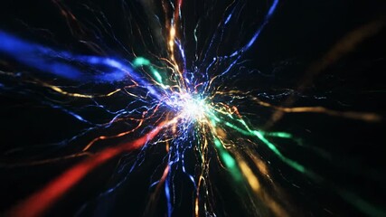 Wall Mural - Abstract Multicolored Light Streaks Forming a Hypnotic Optical Flare Effect in a Seamless Loop seamless, lines, energy