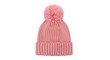 © SyedArshadJaved - A cozy pink knitted beanie hat with a fluffy pompom, isolated on white background, perfect for winter fashion and warmth, showcasing its soft texture and stylish design for cold weather