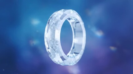 Wall Mural - A seamlessly looping video of a crystal energy ring slowly rotating and refracting light with a subtle shimmer luxury, visual, clear