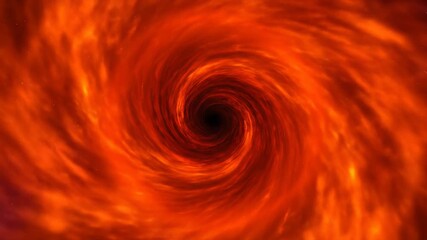 Wall Mural - A seamlessly looping video showcases a fiery orange circular flare swirling into a deep vortex, generating an intense abstract cosmic portal background, glow, radial
