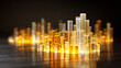 © AgungKY - Abstract Gold and Silver Cityscape Glowing Skyline on Black Background
