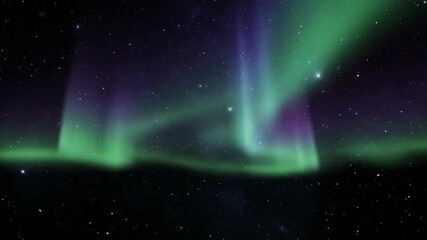 Wall Mural - Abstract Aurora Borealis of Cosmic Light, Gently Waving in a Seamless Loop Gently Waving, purple, ethereal