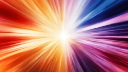 Wall Mural - Vibrant radial burst of light, radiating outwards in warm and cool tones.