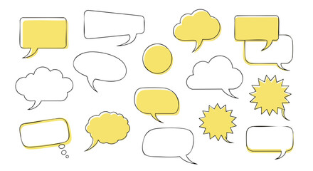 Trendy speech bubbles for your website or social media content, adding visual interest with engaging communication