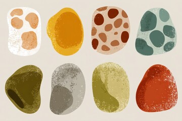 Wall Mural - Abstract Organic Blob Shapes Isolated on Soft Neutral Background