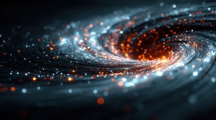 Wall Mural - Swirling Tunnel of Light in Digital Vortex Abstract Background