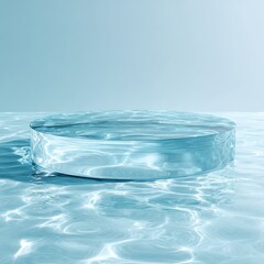 Wall Mural - Clean Round Display Podium on Water Surface for Product Presentation