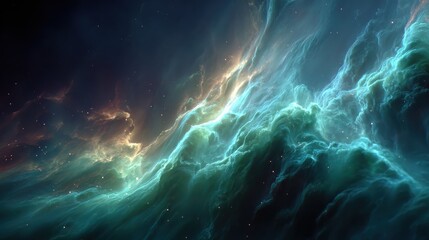 Wall Mural - Beautiful Deep Space Background with Swirling Cosmic Clouds