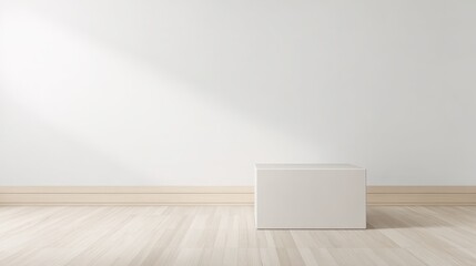 Wall Mural - Bright Minimalist Room with Light Wood Floor and Simple Design