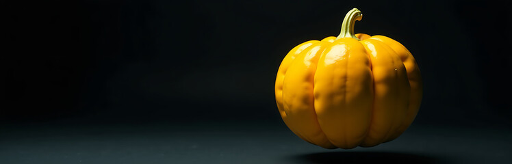 vibrant gourd suspended shadows texture ridges illuminated soft diffused light casting warm