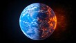© Navee - Planet earth with climate change effect showing fire and water contrast