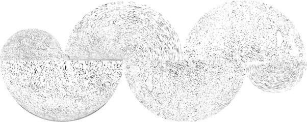 Wall Mural - sprayed black half circles composition .graffiti art design . noise textured semi circles . spray ef