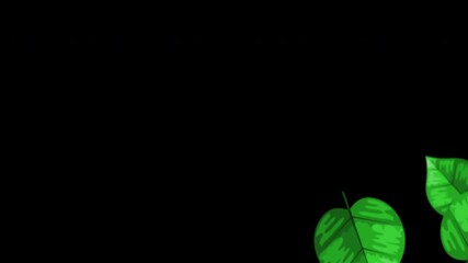 Green leaves blowing in the wind transition animation on transparent background 