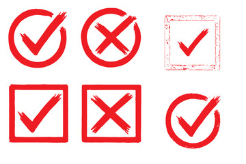Canvas Print - hand drawn green brush check mark icon. green tick mark. doodle check mark, correct sign with grunge