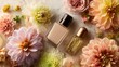 © LEVELING STUDIO - Elegant beauty products surrounded by pastel flowers, showcasing lu...