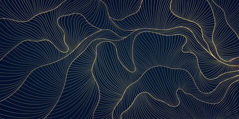 luxury abstract vector background, golden waves, elegant line texture, japanese and oriental design.