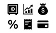 © 123levit - Finance icon set: money, growth, and security symbols in bold style