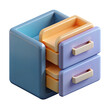 © Shorif1685 - Modern digital archive organizer with colorful drawers for data storage