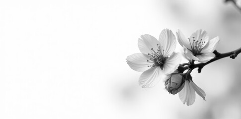 Wall Mural - Delicate pink cherry blossoms isolated on pure white , fresh, art, plant