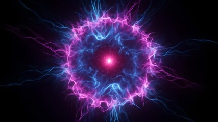 Wall Mural - Violet-blue light sparks energy in space. Abstract galaxy art