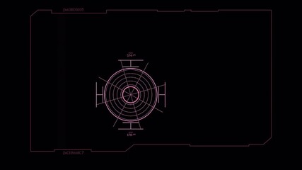 Abstract Futuristic Blueprint Design with Circular Elements on Dark Background.
