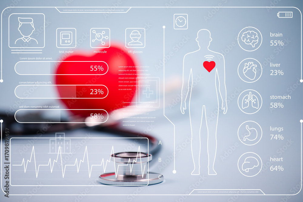 Digital Healthcare and Medical Data Analysis Concept with Human Body ...