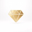© Viktoriia - An abstract gold diamond symbol with faceted faces is suspended in the air