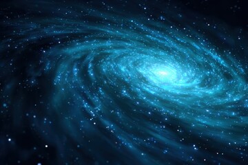 Wall Mural - fast traveling through the vibrant blue spiral galaxy in an immersive cosmic journey amidst twinklin