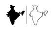 © Adobe - India map silhouette black and white outline graphic design.
