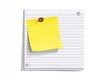© Master - A yellow sticky note on lined paper