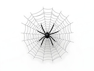 Simple illustration of black cobweb on white background