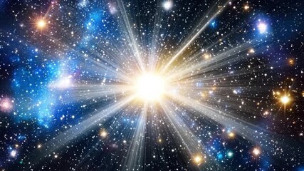 Wall Mural - Radiant explosion of light illuminates the vastness of space.