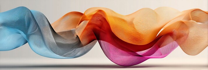 Wall Mural - Abstract Flowing Wave Forms on Seamless Background with Colorful Lines for Modern Design Projects