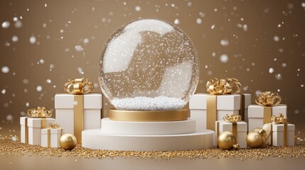 Wall Mural - Christmas, holiday, winter, snow, snowflake, snowman, december, celebration, festival, xmas, ornament, decoration, bauble, gift, present, surprise, magic, fantasy, fairy, festive, sparkle, glitter, sh