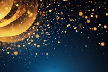 Wall Mural - abstract golden glitter lights on a dark backdrop creating a festive and enchanting bokeh effect